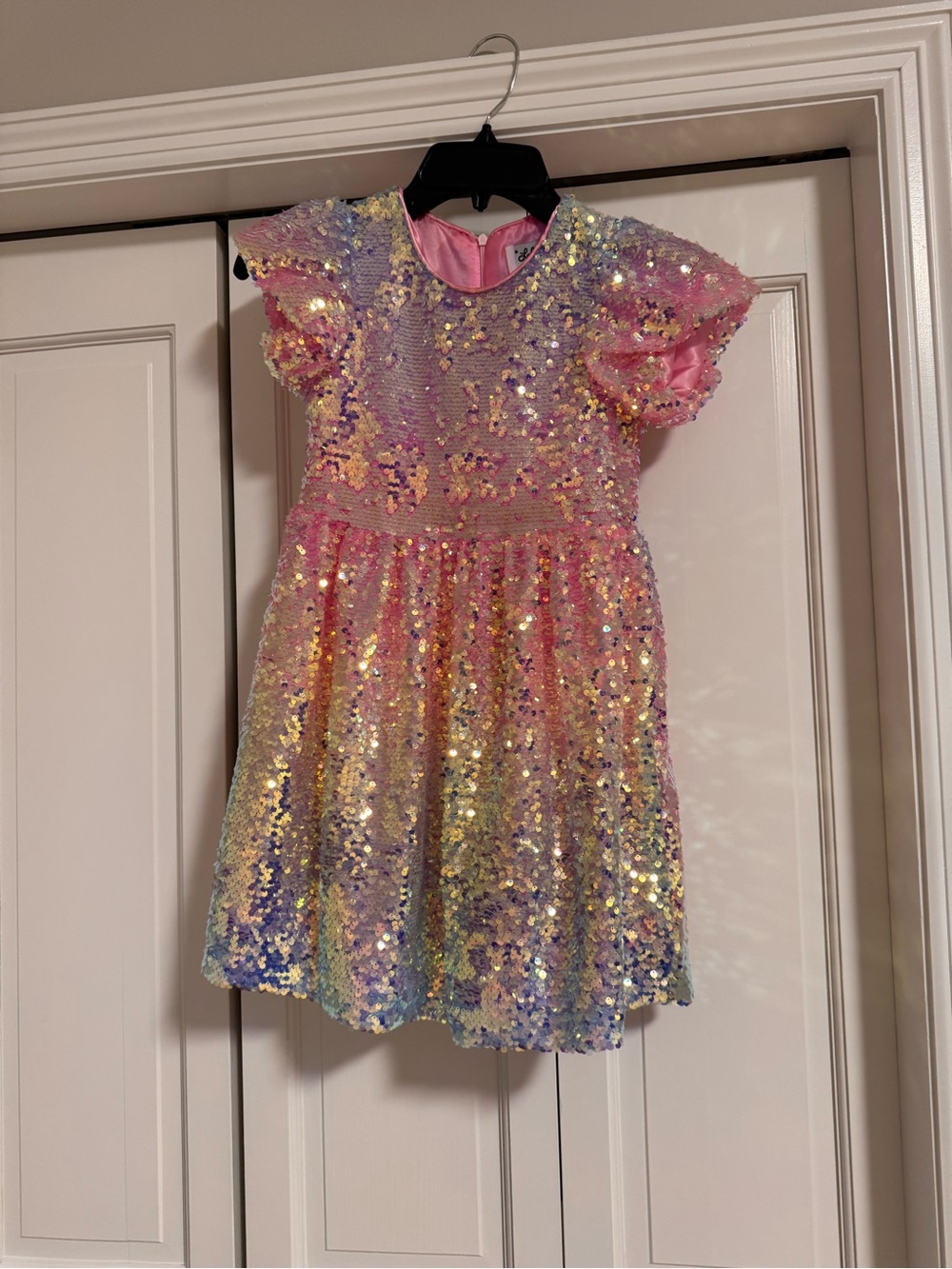 Lola Pink Iridescent Sequin Girls Dress